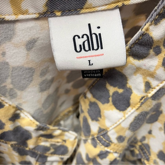 Cabi Providence Shirt Jacket #5854 Gray White Yellow‎ Print spring Woman’s large - Picture 12 of 15